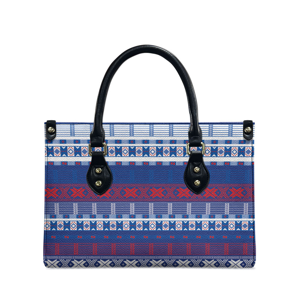 Pano De Terra Motifs Cabo Verde Leather Bag Flag Color