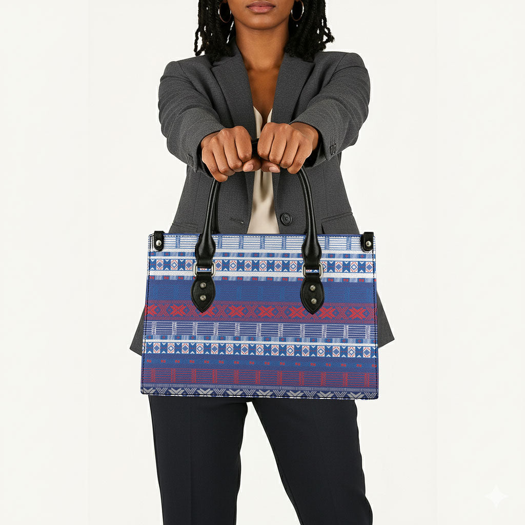 Pano De Terra Motifs Cabo Verde Leather Bag Flag Color