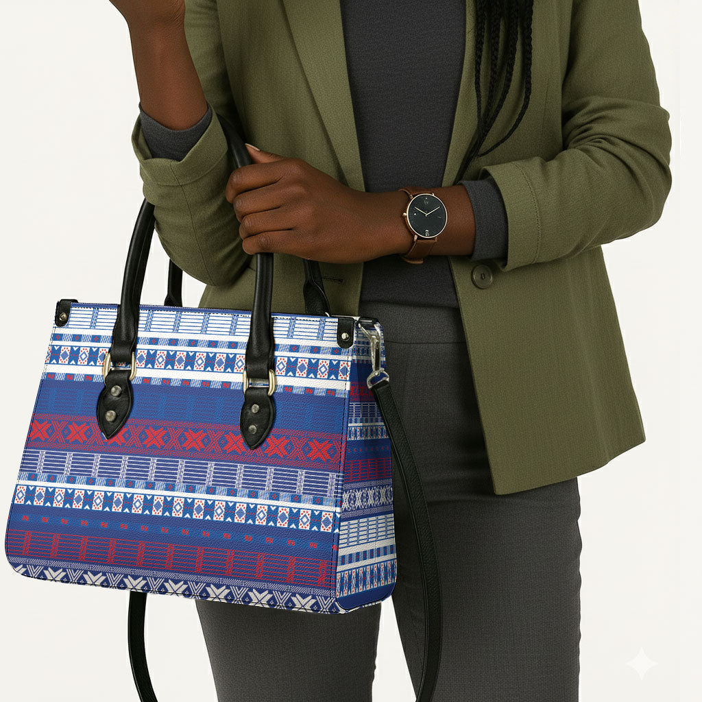 Pano De Terra Motifs Cabo Verde Leather Bag Flag Color