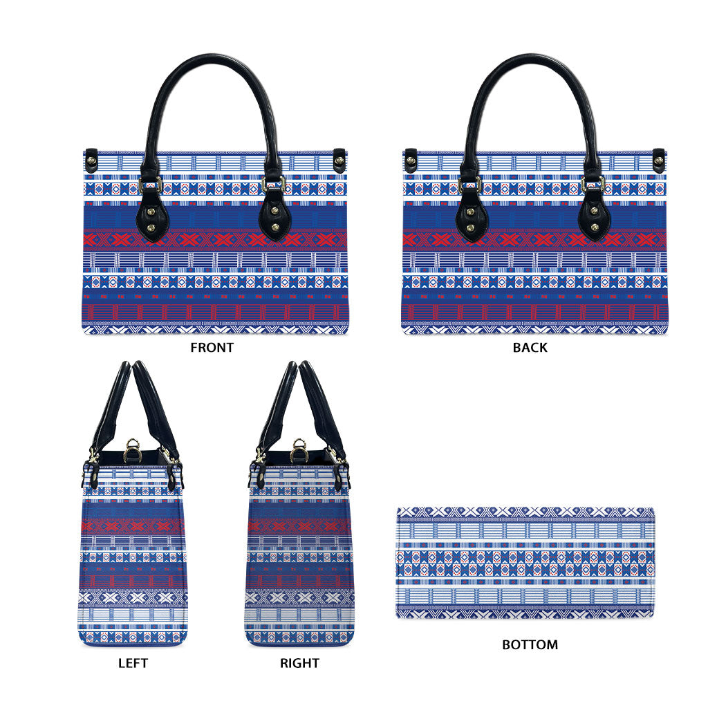 Pano De Terra Motifs Cabo Verde Leather Bag Flag Color