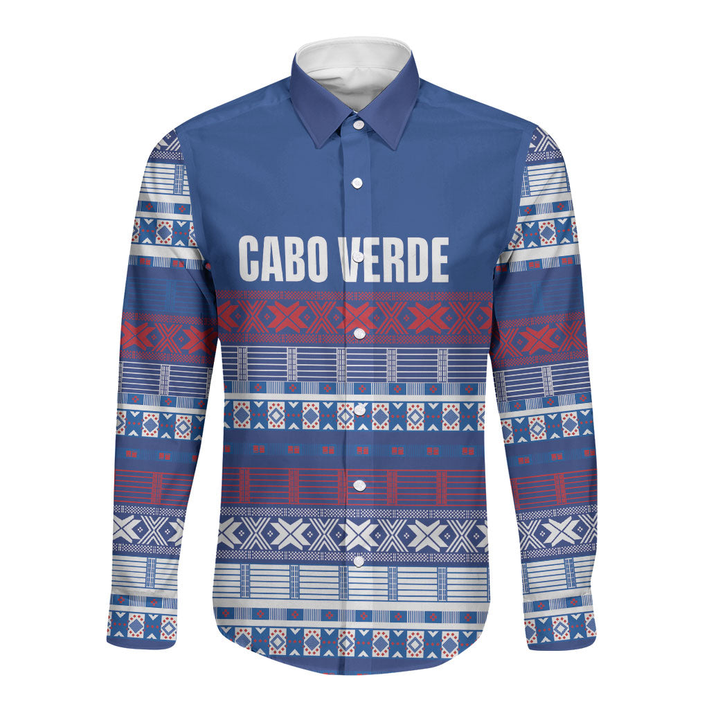 Pano De Terra Motifs Cabo Verde Long Sleeve Button Shirt Flag Color