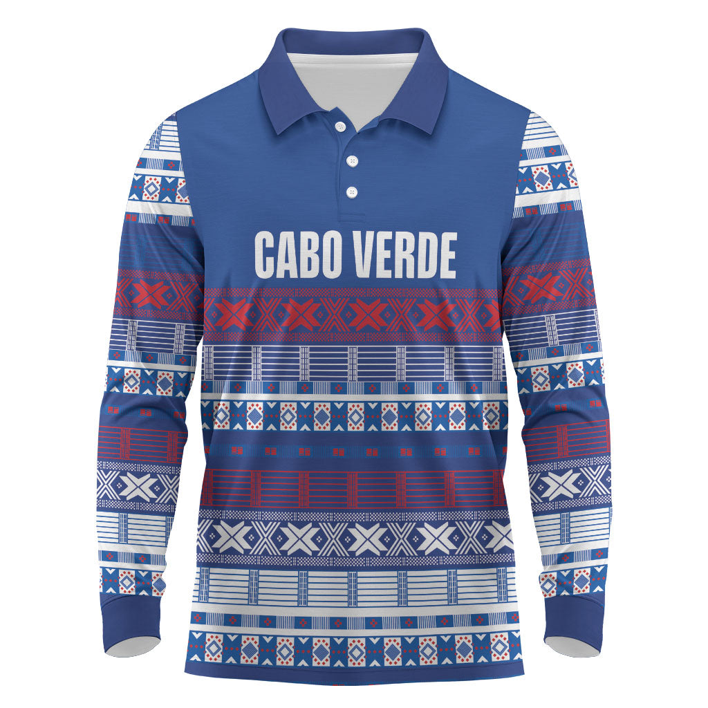 Pano De Terra Motifs Cabo Verde Long Sleeve Polo Shirt Flag Color