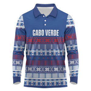 Pano De Terra Motifs Cabo Verde Long Sleeve Polo Shirt Flag Color