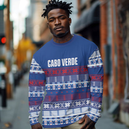 Pano De Terra Motifs Cabo Verde Long Sleeve Shirt Flag Color