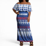 Pano De Terra Motifs Cabo Verde Off Shoulder Maxi Dress Flag Color