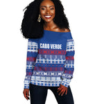 Pano De Terra Motifs Cabo Verde Off Shoulder Sweater Flag Color