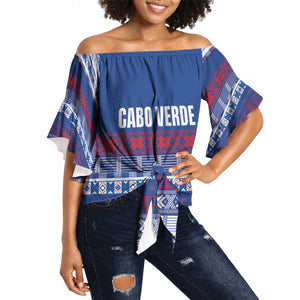 Pano De Terra Motifs Cabo Verde Off Shoulder Wrap Waist Top Flag Color