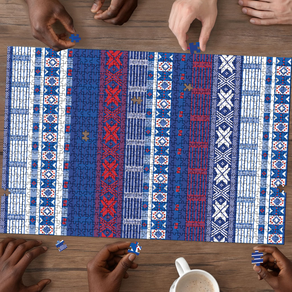 Pano De Terra Motifs Cabo Verde Puzzle Flag Color