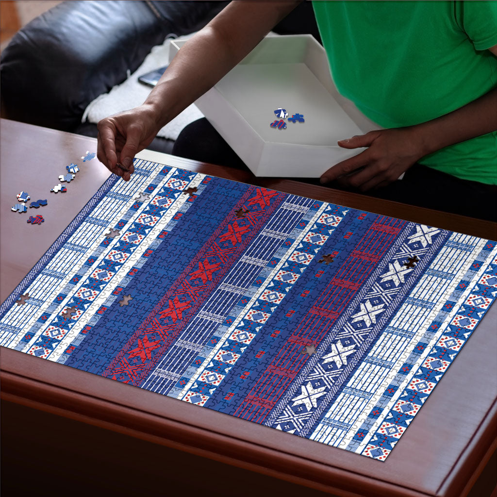 Pano De Terra Motifs Cabo Verde Puzzle Flag Color