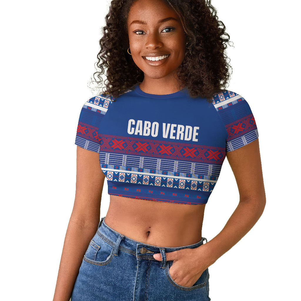 Pano De Terra Motifs Cabo Verde Raglan Cropped T shirt Flag Color