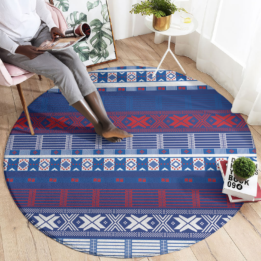 Pano De Terra Motifs Cabo Verde Round Carpet Flag Color