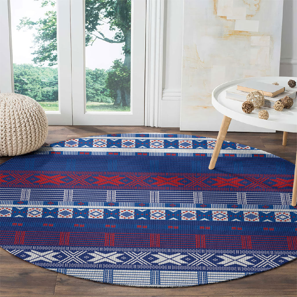 Pano De Terra Motifs Cabo Verde Round Carpet Flag Color