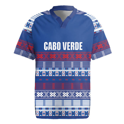 Pano De Terra Motifs Cabo Verde Rugby Jersey Flag Color