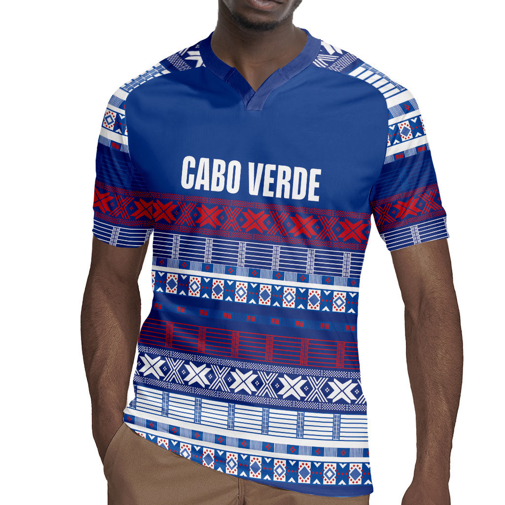 Pano De Terra Motifs Cabo Verde Rugby Jersey Flag Color