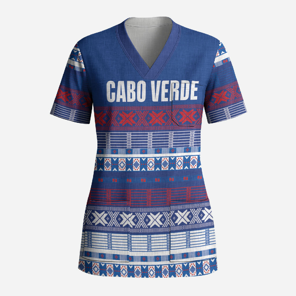 Pano De Terra Motifs Cabo Verde Scrub Top Flag Color