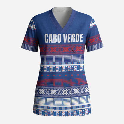 Pano De Terra Motifs Cabo Verde Scrub Top Flag Color
