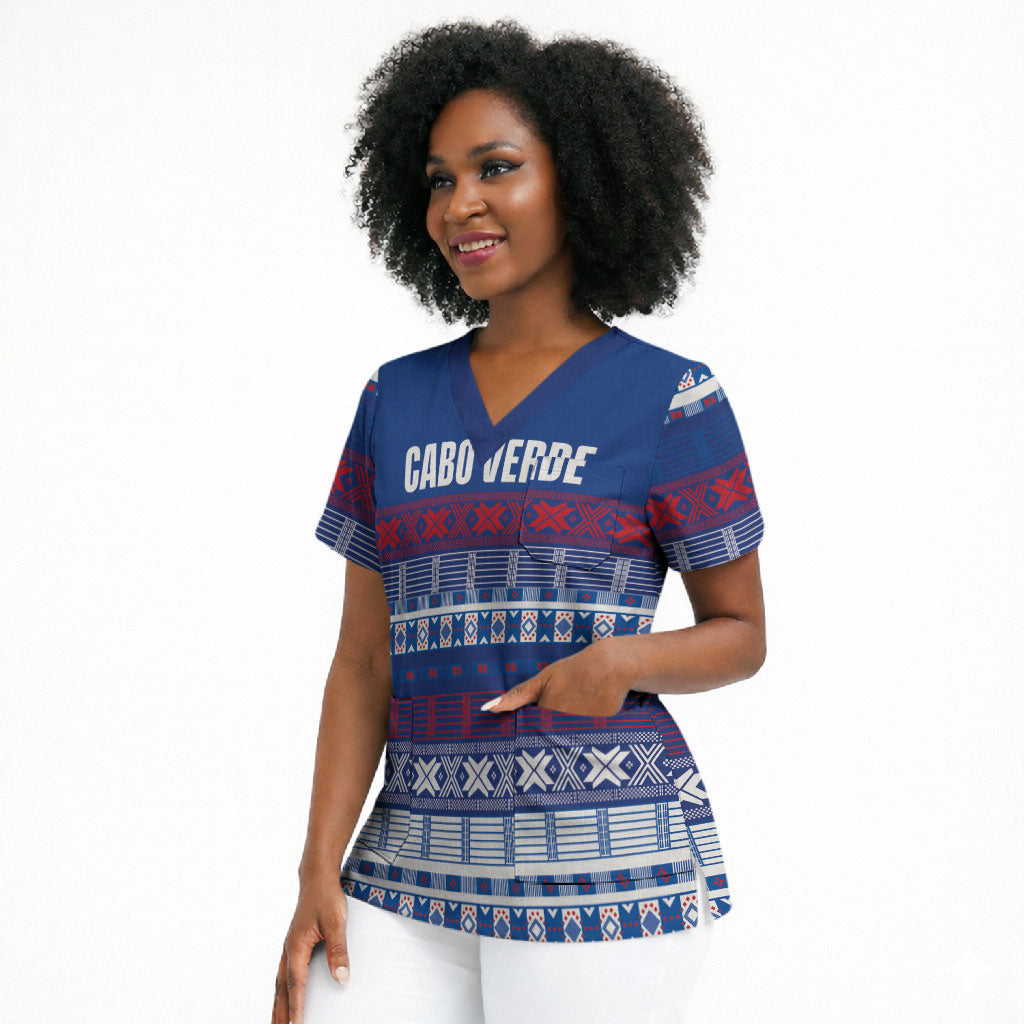 Pano De Terra Motifs Cabo Verde Scrub Top Flag Color
