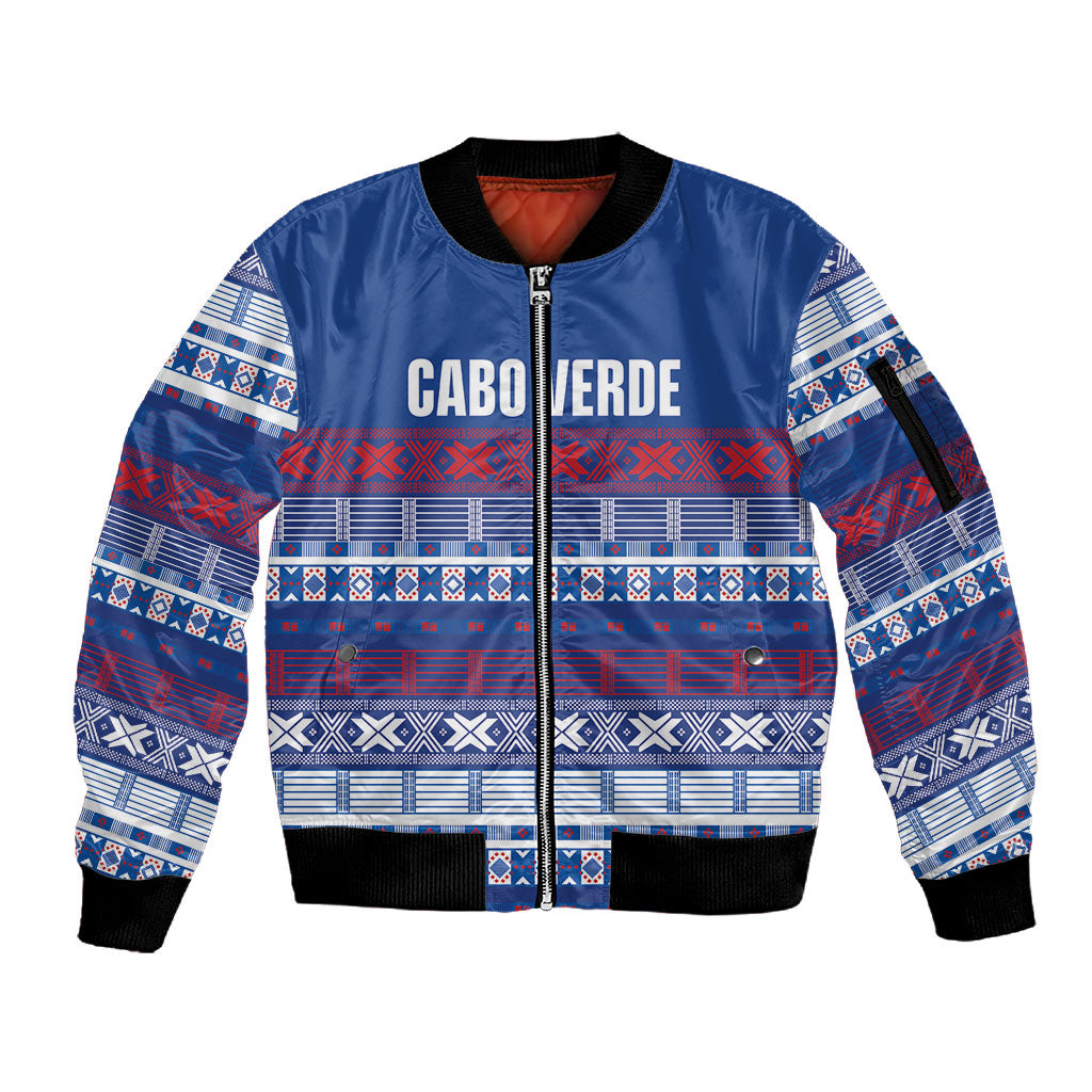 Pano De Terra Motifs Cabo Verde Sleeve Zip Bomber Jacket Flag Color