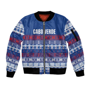 Pano De Terra Motifs Cabo Verde Sleeve Zip Bomber Jacket Flag Color