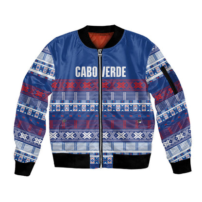 Pano De Terra Motifs Cabo Verde Sleeve Zip Bomber Jacket Flag Color