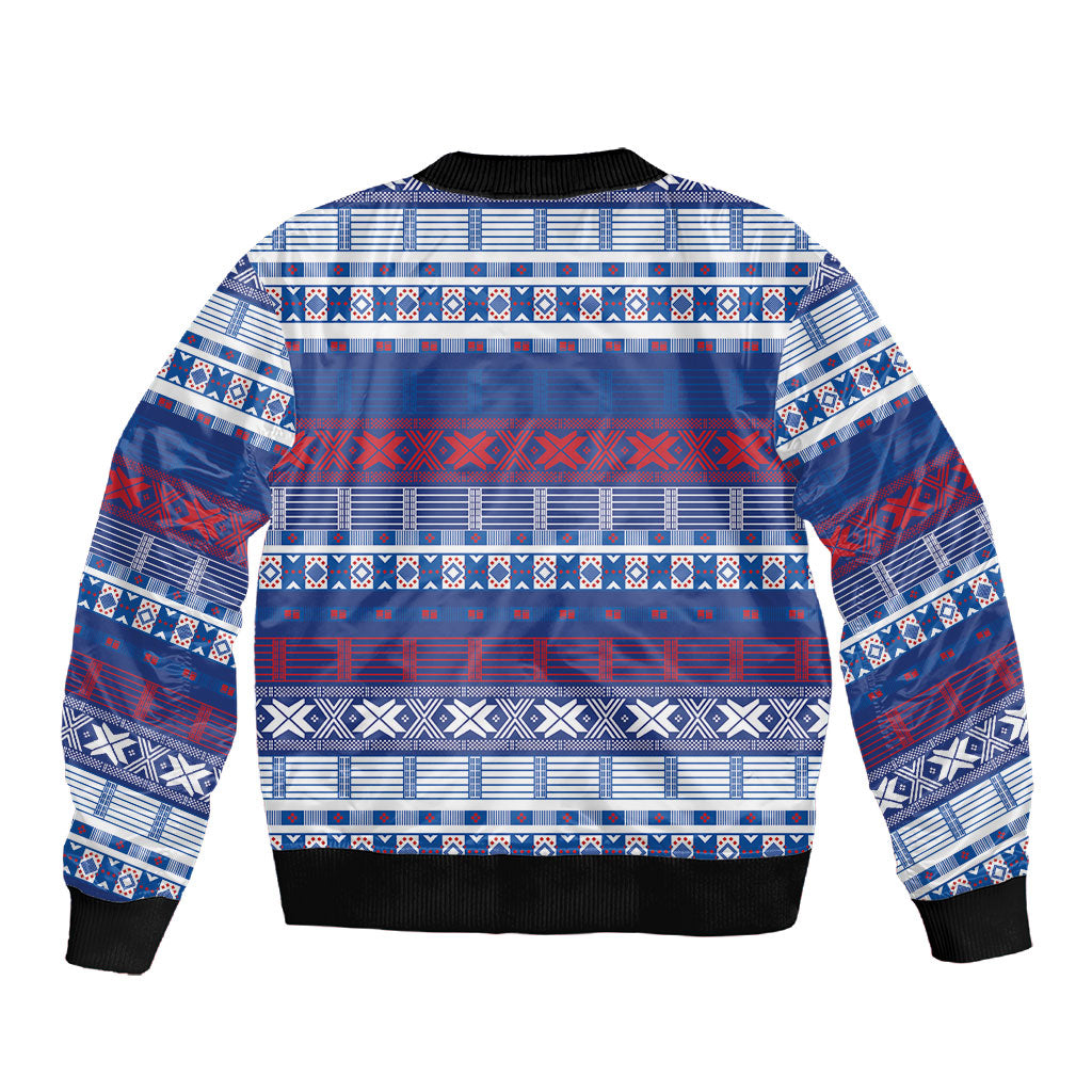 Pano De Terra Motifs Cabo Verde Sleeve Zip Bomber Jacket Flag Color