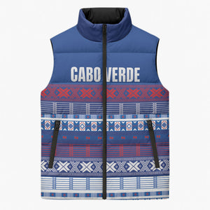 Pano De Terra Motifs Cabo Verde Sleeveless Puffer Jacket Flag Color