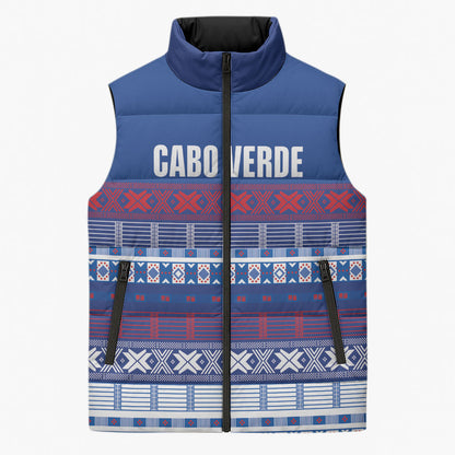 Pano De Terra Motifs Cabo Verde Sleeveless Puffer Jacket Flag Color