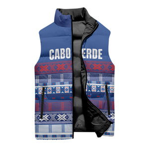 Pano De Terra Motifs Cabo Verde Sleeveless Puffer Jacket Flag Color