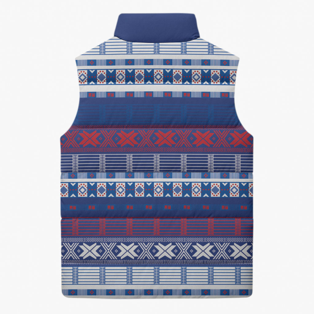 Pano De Terra Motifs Cabo Verde Sleeveless Puffer Jacket Flag Color