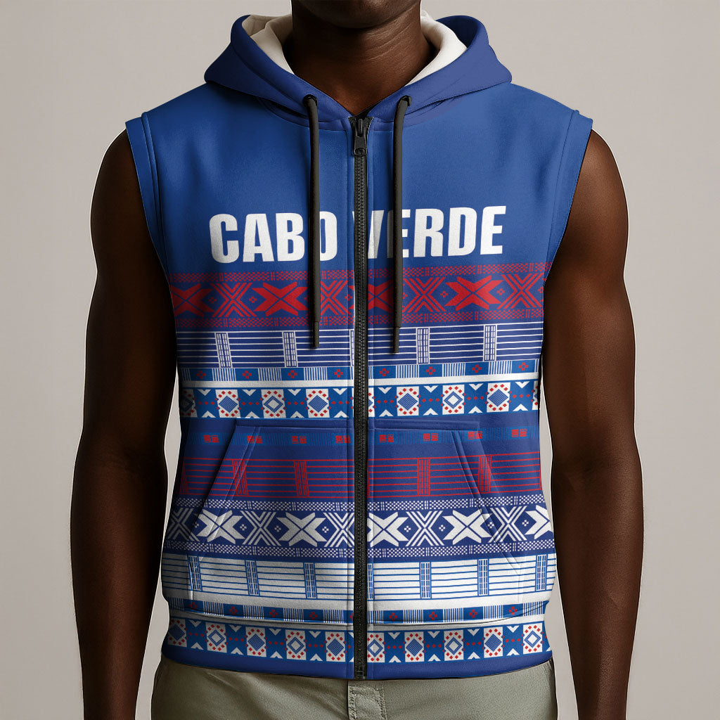 Pano De Terra Motifs Cabo Verde Sleeveless Zip Hoodie Flag Color