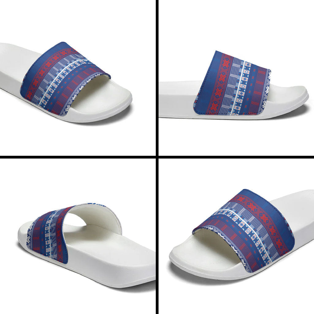 Pano De Terra Motifs Cabo Verde Slide Sandals Flag Color