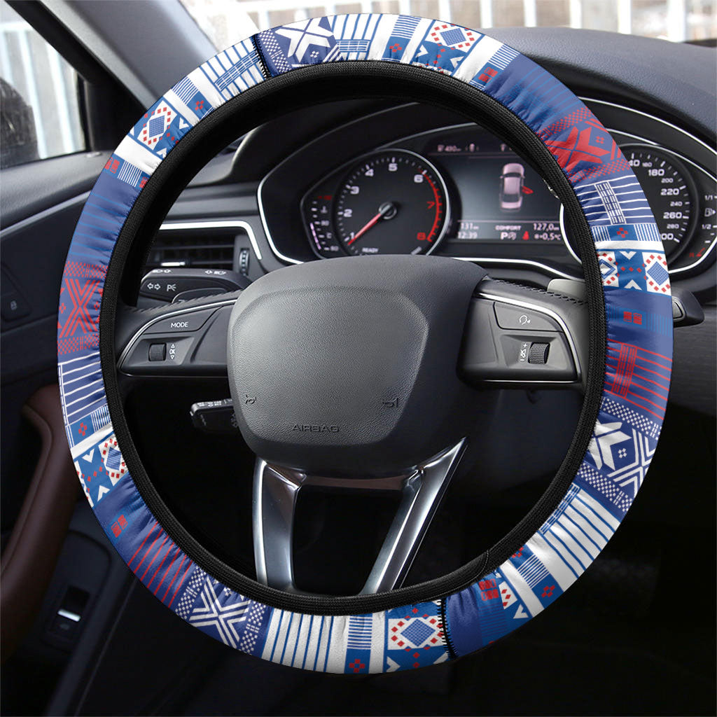 Pano De Terra Motifs Cabo Verde Steering Wheel Cover Flag Color