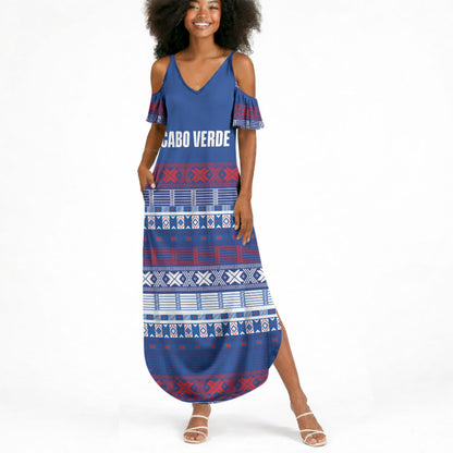 Pano De Terra Motifs Cabo Verde Summer Maxi Dress Flag Color