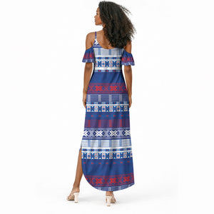 Pano De Terra Motifs Cabo Verde Summer Maxi Dress Flag Color