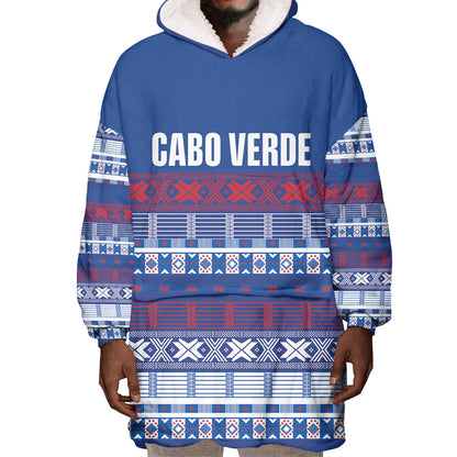 Pano De Terra Motifs Cabo Verde Wearable Blanket Hoodie Flag Color