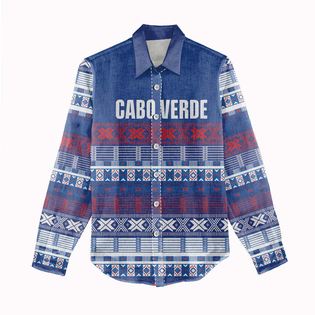 Pano De Terra Motifs Cabo Verde Women Casual Shirt Flag Color