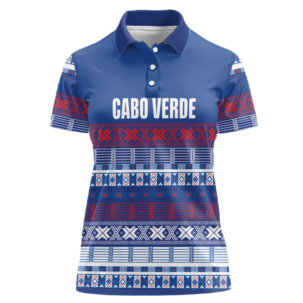 Pano De Terra Motifs Cabo Verde Women Polo Shirt Flag Color