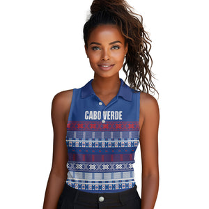Pano De Terra Motifs Cabo Verde Women Sleeveless Polo Shirt Flag Color