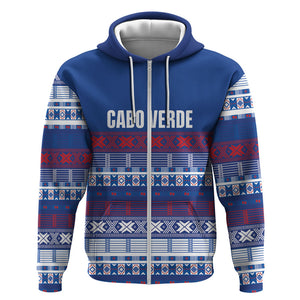 Pano De Terra Motifs Cabo Verde Zip Hoodie Flag Color