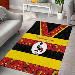 Uganda Independence Day Area Rug Ugandan Kitenge African Pattern