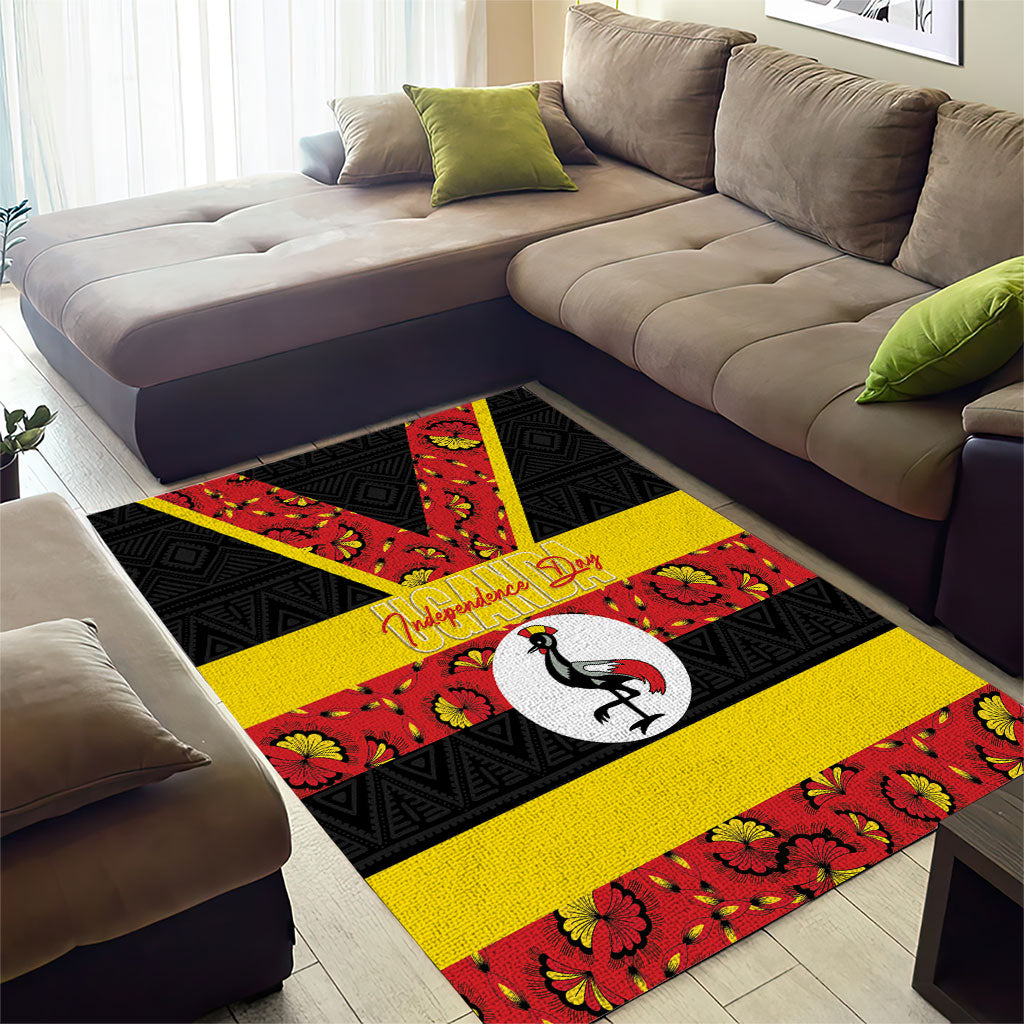 Uganda Independence Day Area Rug Ugandan Kitenge African Pattern