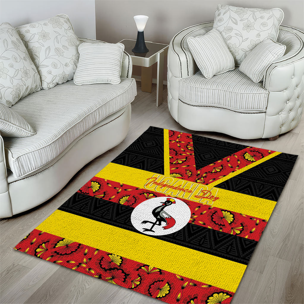 Uganda Independence Day Area Rug Ugandan Kitenge African Pattern