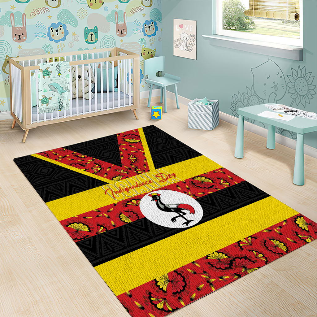 Uganda Independence Day Area Rug Ugandan Kitenge African Pattern