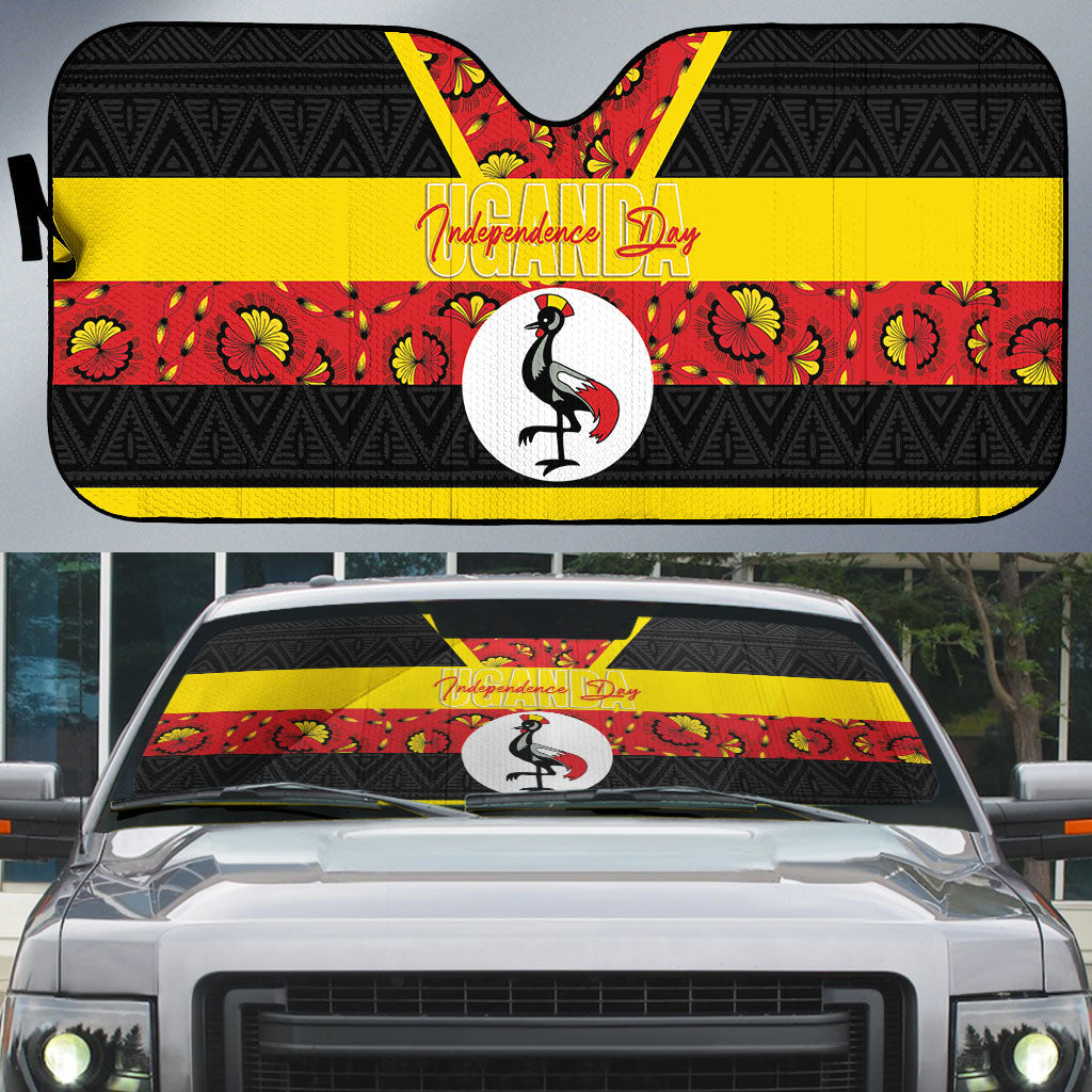 Uganda Independence Day Auto Sun Shade Ugandan Kitenge African Pattern