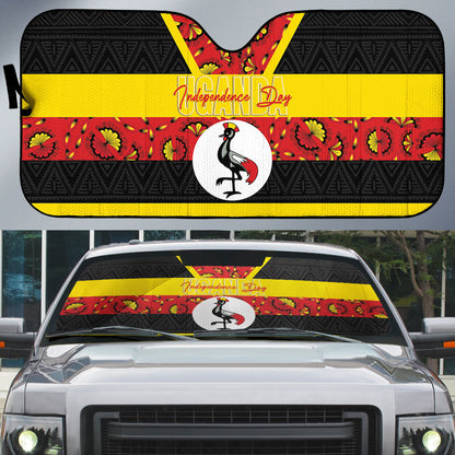 Uganda Independence Day Auto Sun Shade Ugandan Kitenge African Pattern
