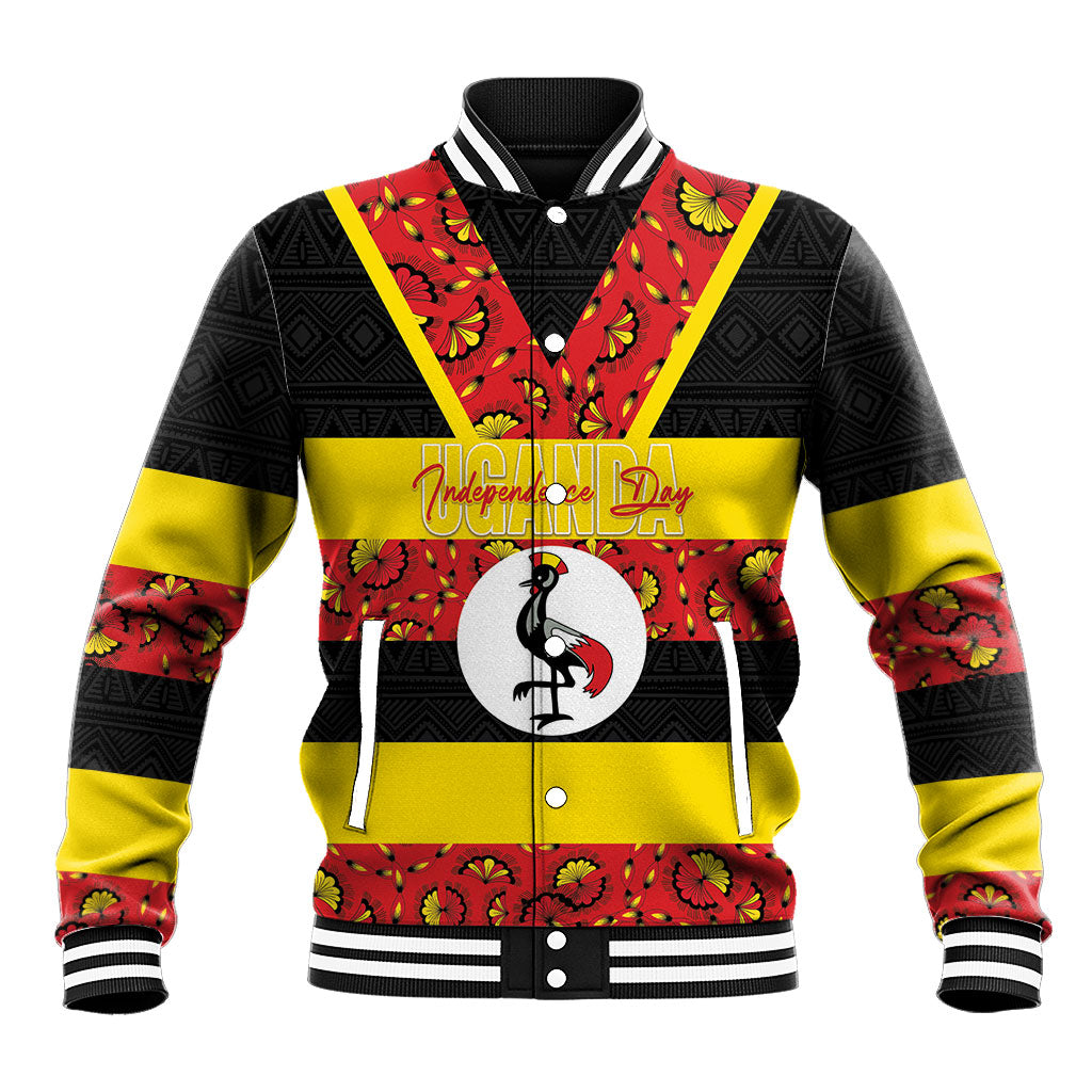Personalized Uganda Independence Day Baseball Jacket Ugandan Kitenge African Pattern
