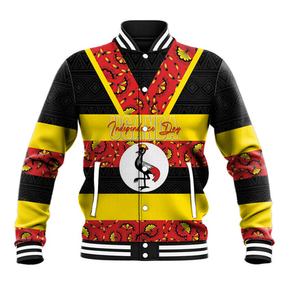Personalized Uganda Independence Day Baseball Jacket Ugandan Kitenge African Pattern