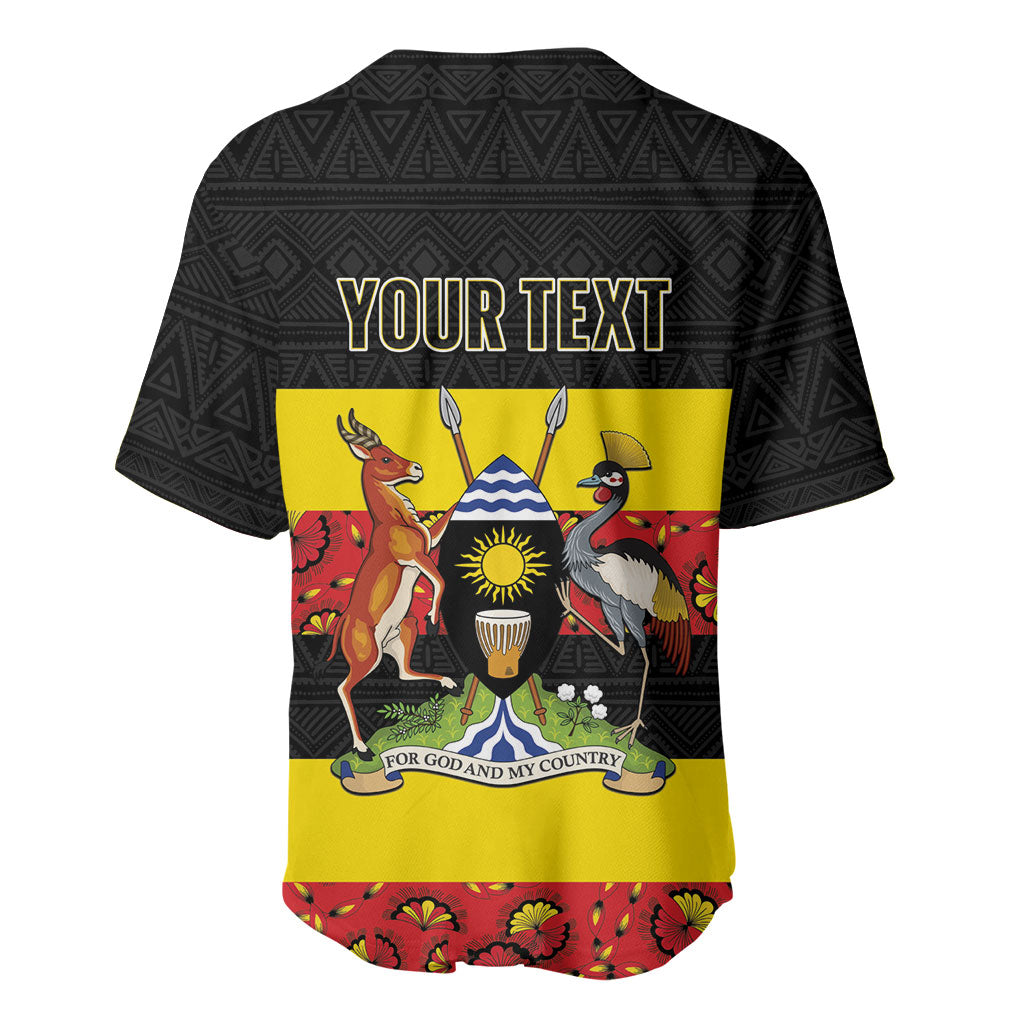 Personalized Uganda Independence Day Baseball Jersey Ugandan Kitenge African Pattern