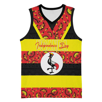Personalized Uganda Independence Day Basketball Jersey Ugandan Kitenge African Pattern
