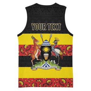 Personalized Uganda Independence Day Basketball Jersey Ugandan Kitenge African Pattern